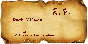 Rech Vilmos névjegykártya